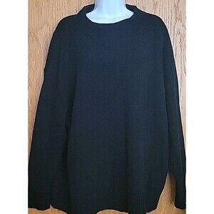 LANDS END Plus Size 2X Cashmere Sweater Black Solid Long Sleeve Capsule